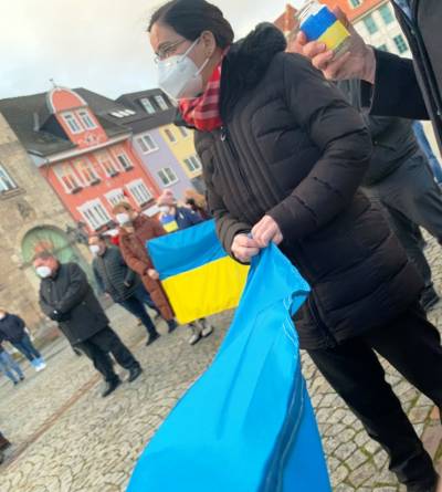 Ukraine-Mahnwache in Helmstedt - 
