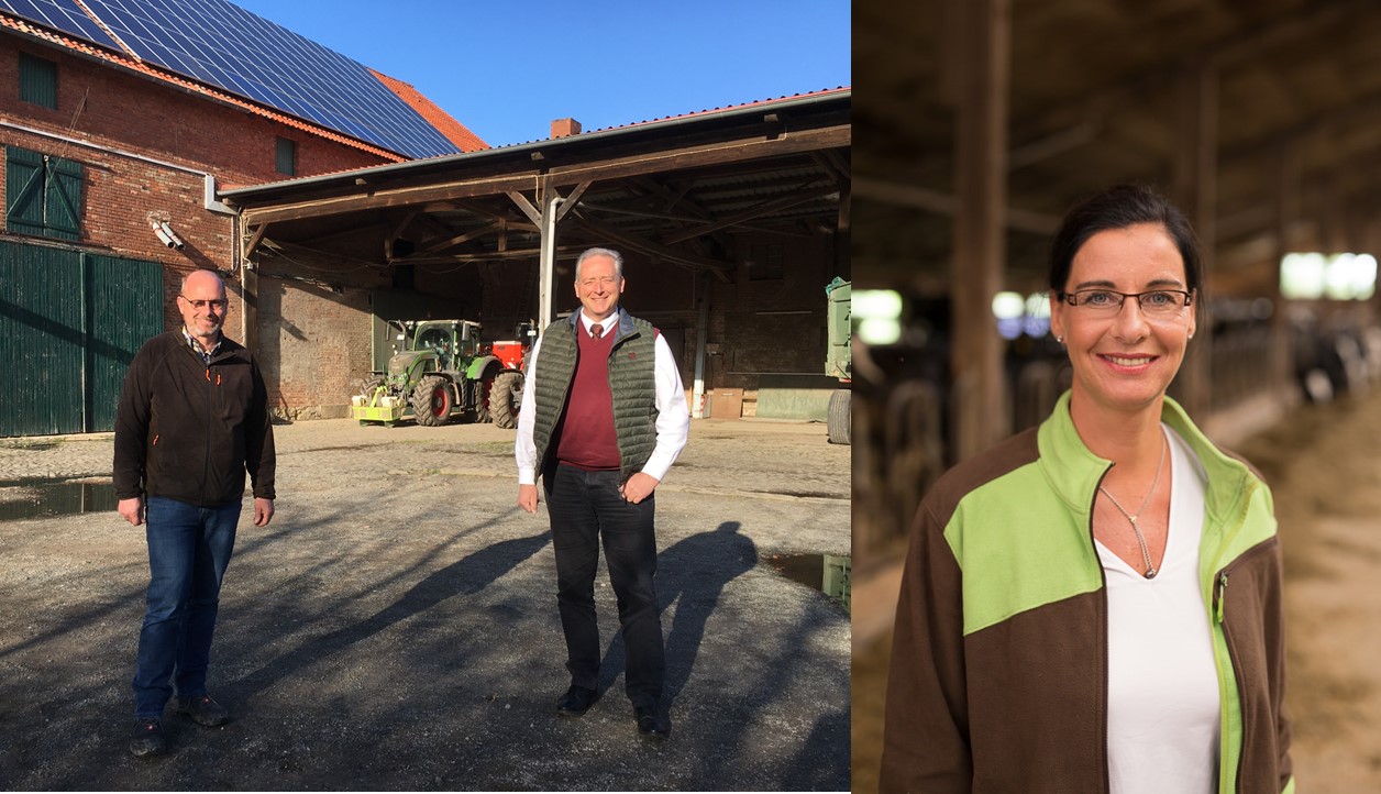 v.l.n.r.:Ulrich Löhr und Frank Oesterhelweg freuen sich, dass ihre Idee zur Gründung eines niedersächsischen Ackerbauzentrums nun endlich umgesetzt wird. Veronika Koch ist begeistern, dass Warberg als Standort ausgewählt wurde.