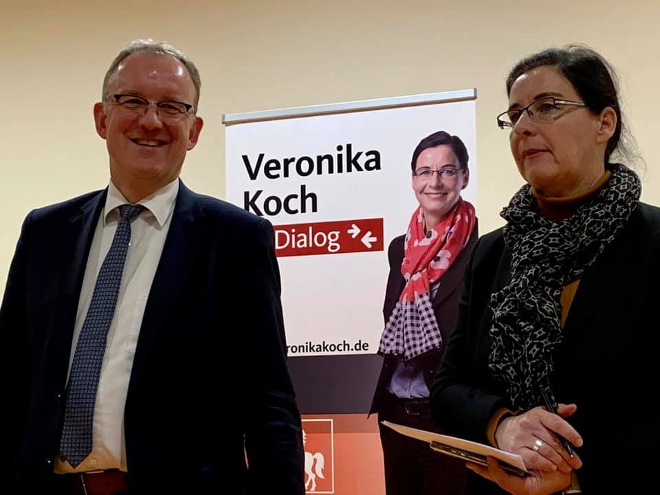 Veronika Koch mit Volker Meyer auf einer Veranstaltung im Landkreis Helmstedt im Januar 2020